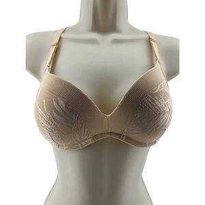 Lively The No-Wire Push Up Bra Lace Lined Opaque Wireless Wirefree 34B